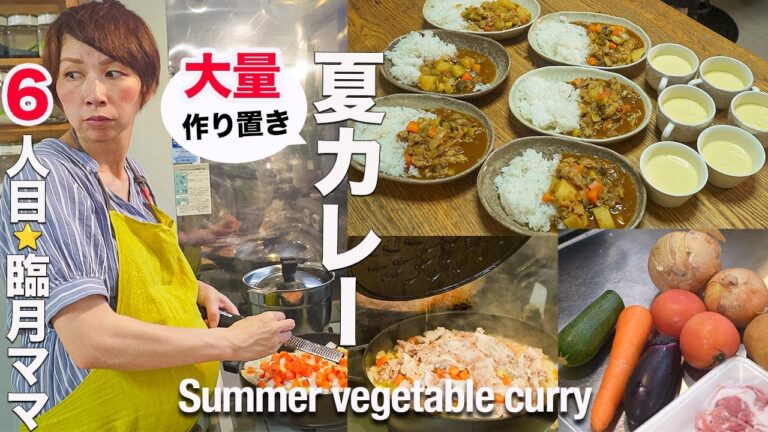 【臨月で体が重い】やる気ゼロでも作れる夏野菜カレー｜簡単・大量作り置き｜Easy summer vegetable curry