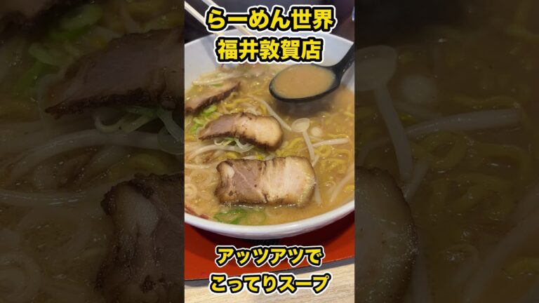 【福井グルメ】ほうれん草を練り込んだ特注翡翠麺の冷やし中華！！　らーめん世界　福井敦賀店　#shorts