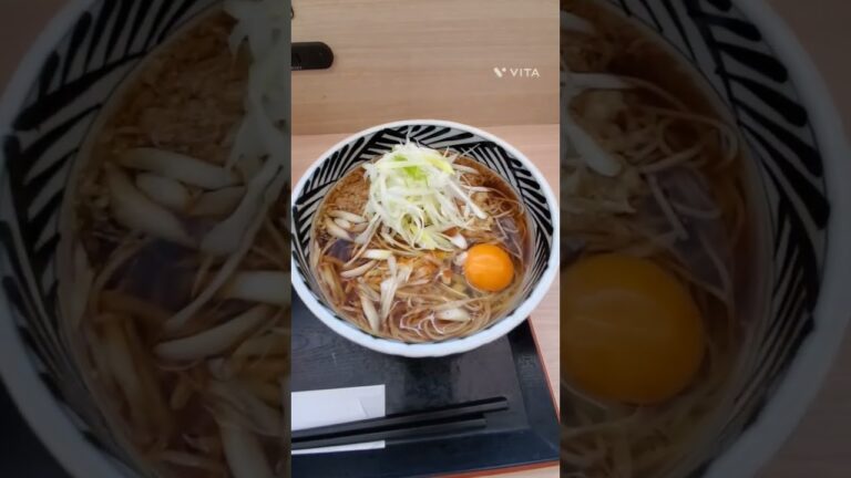 【信州おらが蕎麦】たぬきそば大盛り 生卵・ねぎトッピング