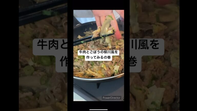 新米主婦、牛肉とごぼうの柳川風を作ってみるの巻 #料理 #簡単レシピ #cooking #牛肉 #ごぼう #卵 #めんつゆ #ずぼら飯 #料理動画  #フライパン1つ #家庭料理 #手抜きごはん