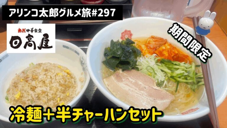 アリンコ太郎グルメ旅 #297 日高屋【冷麺＋半チャーハンセット】期間限定 Japanese Food