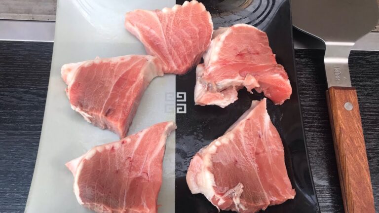 本マグロを焼く