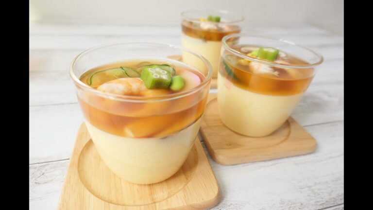 『なめらか冷製茶碗蒸し』☆冷たいあんかけが決め手！暑い日に食べたい簡単な冷たい茶碗蒸し☆