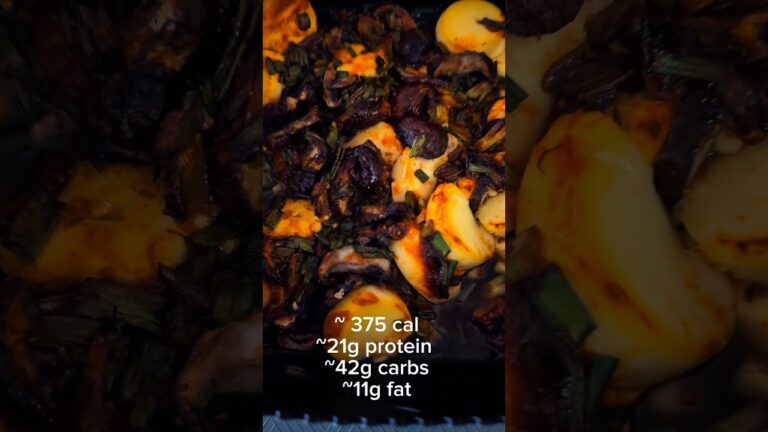 Tofu mushroom gochujang 🩷 #recipe #food #foodie #koreanfood #vegan #shorts #healthyfood #highprotein