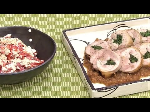 鶏の春菊巻き & 紅白和え