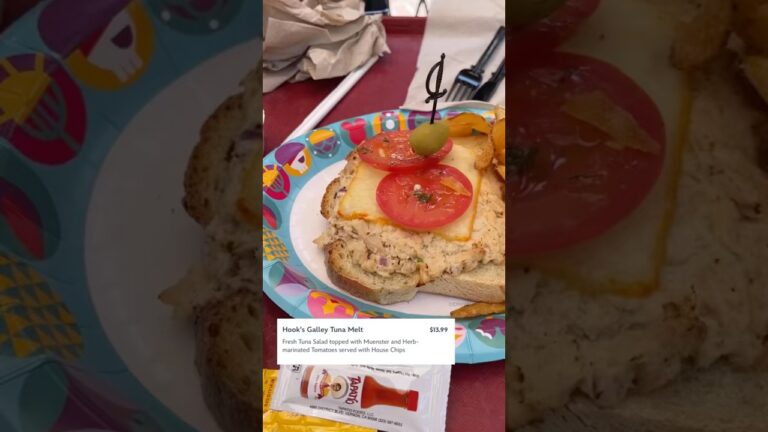 Trying the tuna melt from Red Rose Tavern #disneyland #disneylandfood