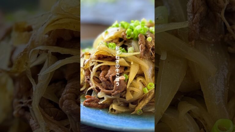 新玉ねぎの牛ごぼう【簡単おいしい】#shorts #簡単レシピ #新玉ねぎ