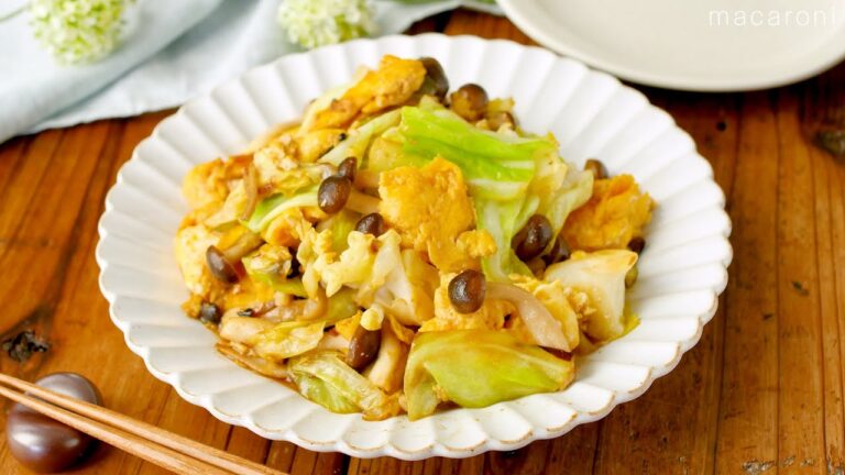 【キャベツとしめじの卵炒め】マヨネーズでコクをプラス！ご飯が進むボリュームおかず♪