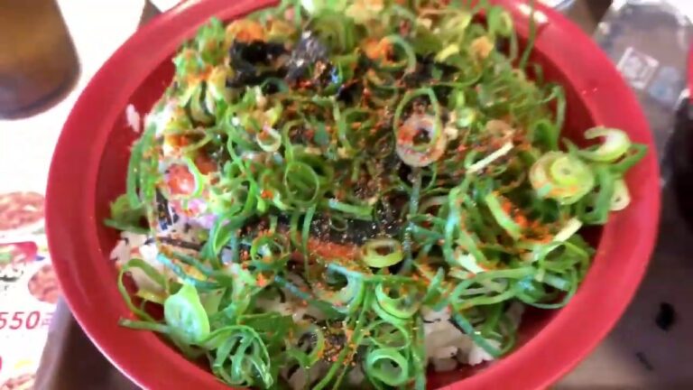 茨城県石岡市～国道6号沿い～すき家・SUKIYA「マグロたたき丼大盛・青ネギ・海苔・唐辛子・豚汁」です。バビー片桐はいり似。茨城県石岡市きみチャン寝る劇場。