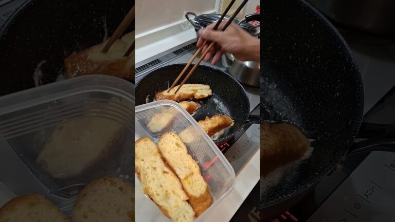 フランスパンで作るフレンチトーストが美味しいですよね🥰 #料理 #cooking