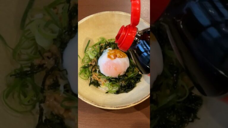 【簡単料理】今日も美味しい納豆ご飯！温泉たまごにその他いろいろ！#shorts