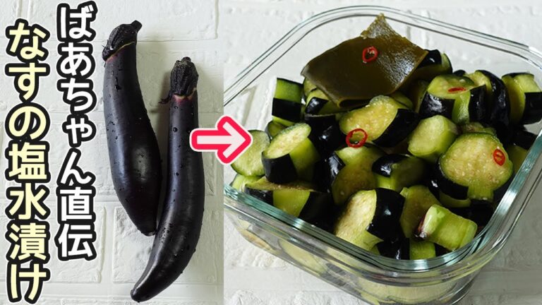 万能です「なすの塩水漬け」30分で簡単！常備菜にとっても便利‼作り置きで色々な料理に活用出来ます