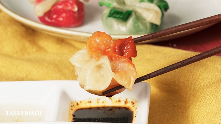 【美しすぎる】カラフル花餃子🌼