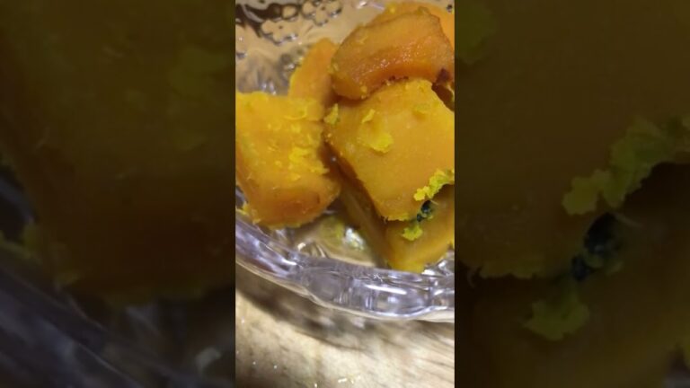冷凍かぼちゃの甘煮　皮ははずした