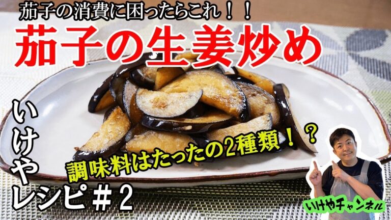 いけやレシピ＃２【超簡単】茄子の生姜炒め！調味料はたったの２種類【美味しい】【安く】
