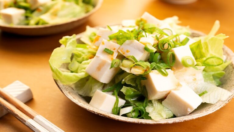 【混ぜてかけるだけ】見た目もおしゃれ！おもてなし風『和風豆腐サラダ』