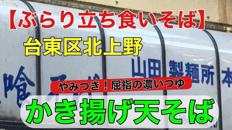 【ぶらり立ち食いそば】北上野　やみつき！屈指の濃いツユ　かき揚げ天そば