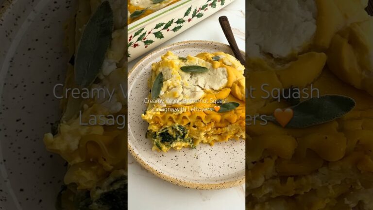 Creamy vegan butternut squash lasagna with leftover sauces🧡 #shorts