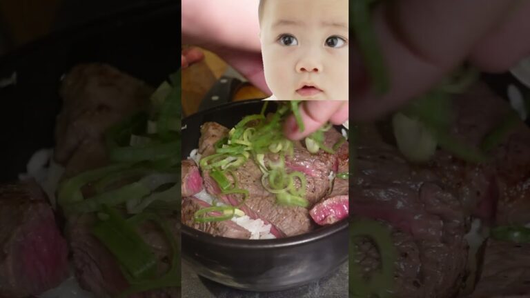 これぞ男飯！ニンニクぶち込みステーキ丼！