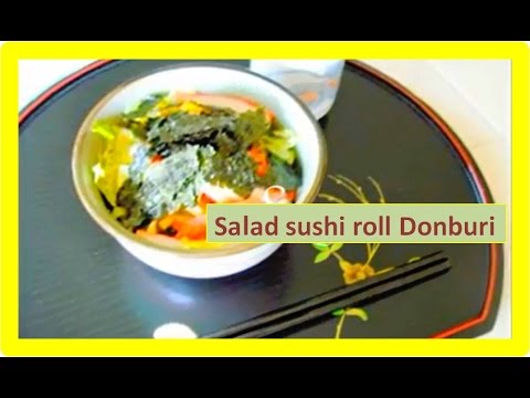 混ぜるだけ！カニカマ、ツナ、レタスのサラダ巻風丼 ♦　  Crab sticks and Tuna Recipe How to make a Saｌad Sushi roll Donburi