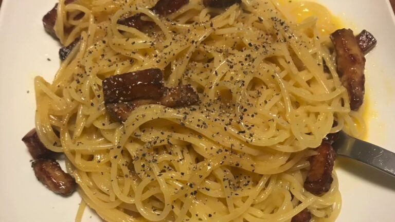 【たったこれだけ】ベーコン・卵・粉チーズで作る簡単カルボナーラ
