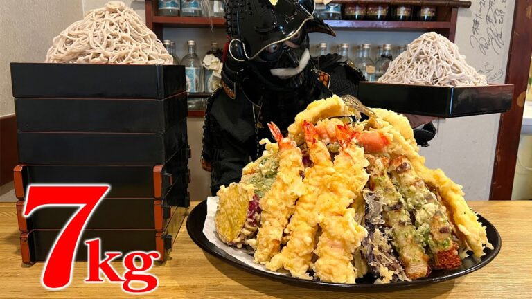【大食い】蕎麦と天ぷらに溺れるチャレンジ!!あんなものからこんなものまで!?全てを揚げる名店!!【天麩羅dining和木】【武士飯】