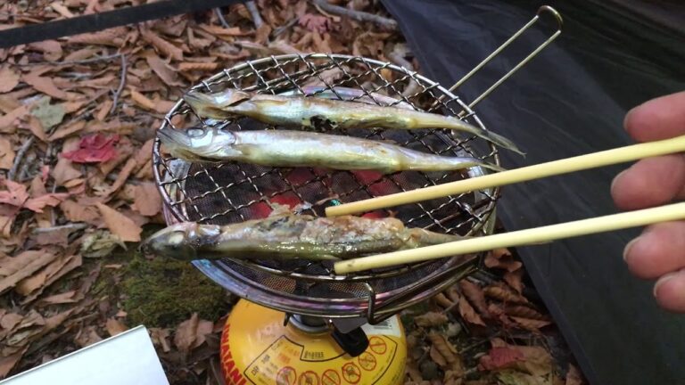 霧立越でソロキャンプ　ししゃも焼き