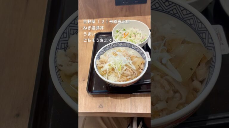 吉野家 １２１号線鹿沼店　ねぎ塩豚丼　うまい　ごちそうさまでした