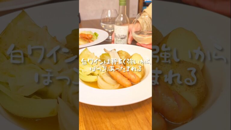 寒すぎて野菜ごろごろポトフと白ワインであったまる日