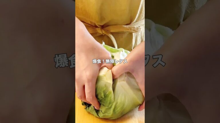 【5分で作れる！やみつき無限レタス】包丁まな板いらずで簡単　ダイエット中にも嬉しいサラダ | 夏バテ対策　#簡単レシピ #時短レシピ #ヘルシーレシピ