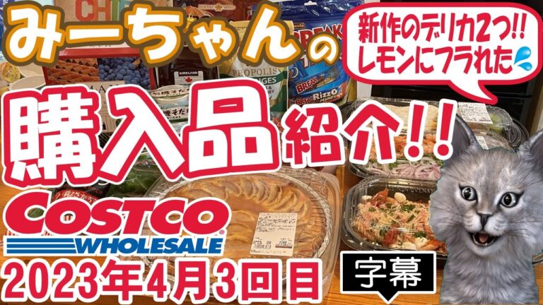 【字幕付】コストコ購入品紹介！2023年4月3回目　アップル&イズニークレームフレーシュタルト、ベビーロブスターペンネ、シュリンプガーリックまぜそばなど新商品＆定番合わせて14点で20,641円でした