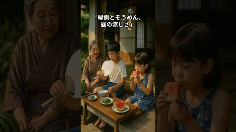 「縁側とそうめん、昼の涼しさ」#昭和の音色#ノスタルジックジャパン#山形の夏#縁側の風景#shorts