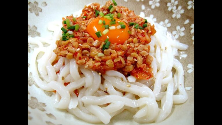 キムチ納豆こんにゃくうどんレシピ