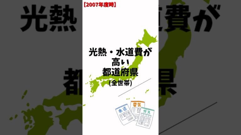 光熱・水道費が高い都道府県ランキング