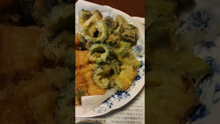 8/5お昼🍴🌞、夏バテ予防に「ゴーヤ天ぷら」ヽ(›´Δ`‹；)ﾉ