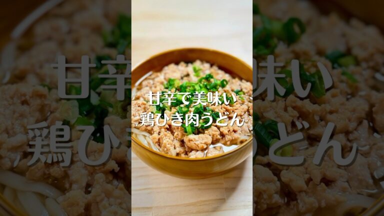 甘辛で美味い 鶏ひき肉うどん #shorts