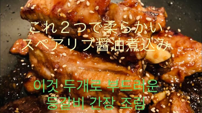 これ２つで甘くて柔らかいスペアリブ醤油煮込み(달콤하고 부드러운 돼지 등갈비 간장 조림