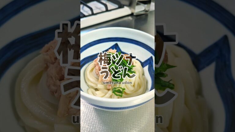 🥢5分でできる！梅ツナうどん🐟　#簡単レシピ #うどん