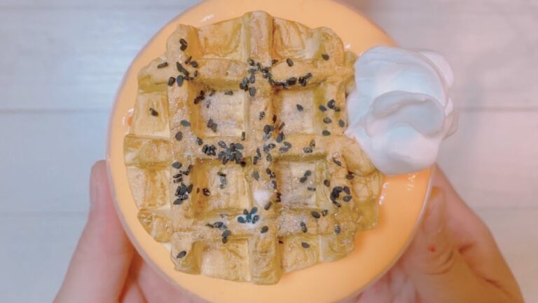 🎃カボチャプリンとスイートポテトのワッフル🧇さわるよ🧡