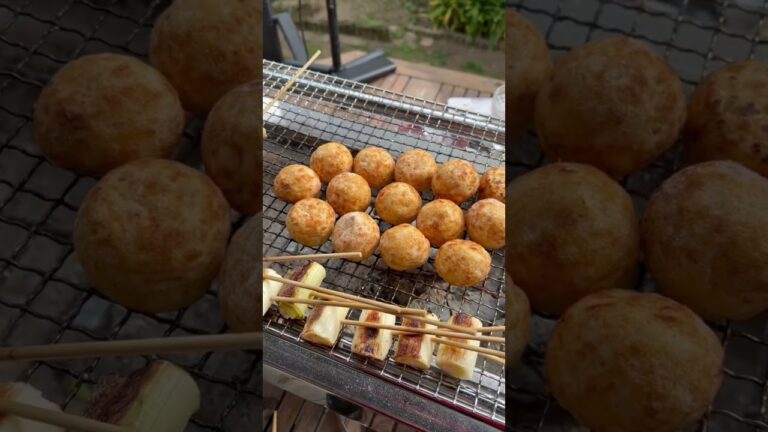 【たこ焼き】ぷうまろ花　お庭でバーベキュー　たこ焼きもね