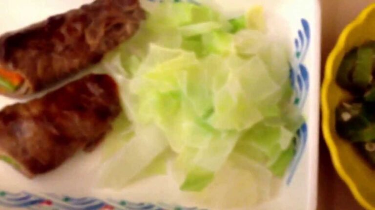 病院でのバランスのとれた痩せる食事 肉巻き オクラ
