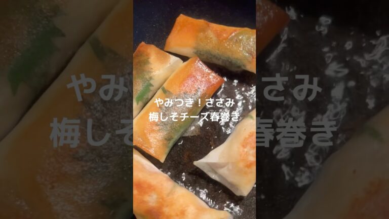 やみつき！ささみ梅しそチーズ春巻き