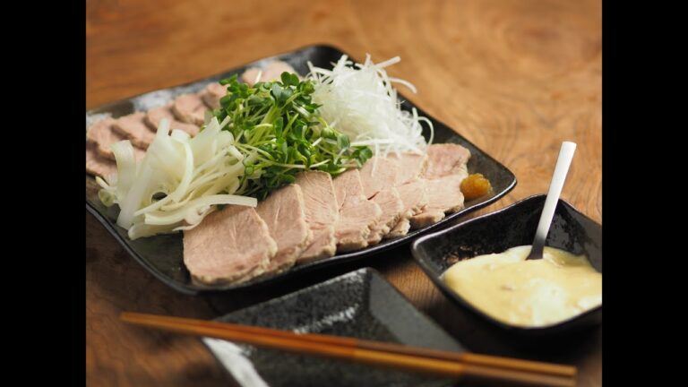 薬味ゆで豚の柚子こしょうマヨネーズ添え