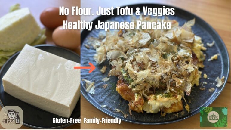 Healthy Tofu Okonomiyaki –  Fluffy Japanese Street Food (No Flour) l ASMR My daughter love it