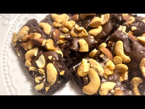 【レシピは概要欄】しっとり濃厚♪ドライフルーツとナッツの米粉のブラウニー