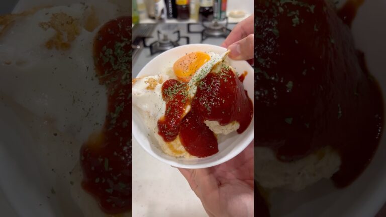 30kg痩せた男が食べている、ヘルシーロコモコ風丼の作り方を紹介します！#shorts #short