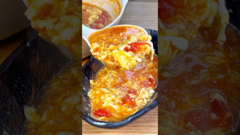 トマトの酸味がたまらない🤤フワとろトマたまスープ🍲