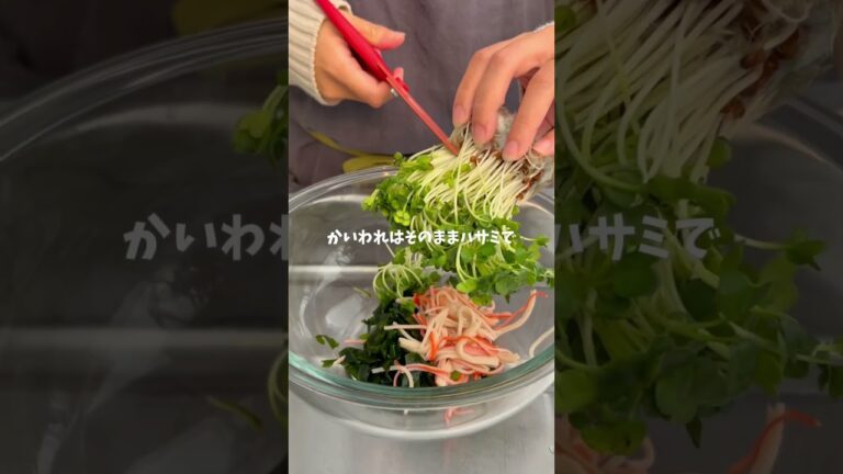 【農家のレシピ】爆速3分！かいわれ大根と人参のサラダ🥗