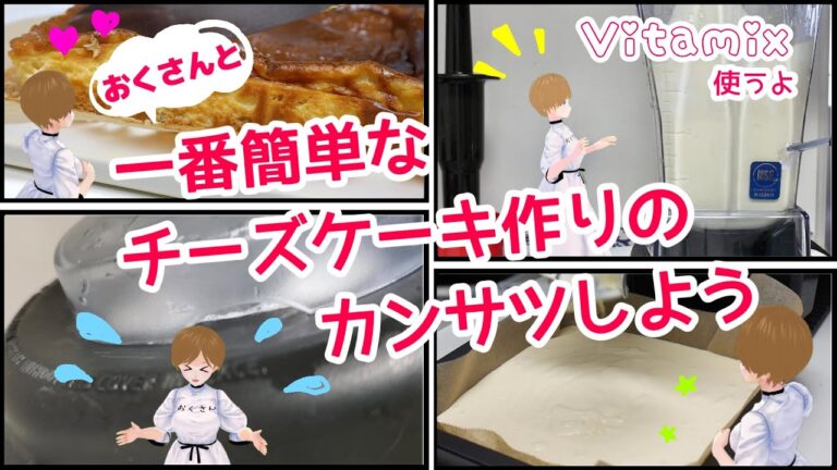 混ぜるだけ！一番簡単なチーズケーキをバイタミックスで作るよ【観察おくさん】【バイタミックス】