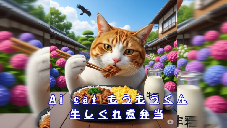 Ai cat もうもうくん：牛乳で育った！スタミナ満点牛しぐれ煮弁当～ねこの日々と季節たち #14～